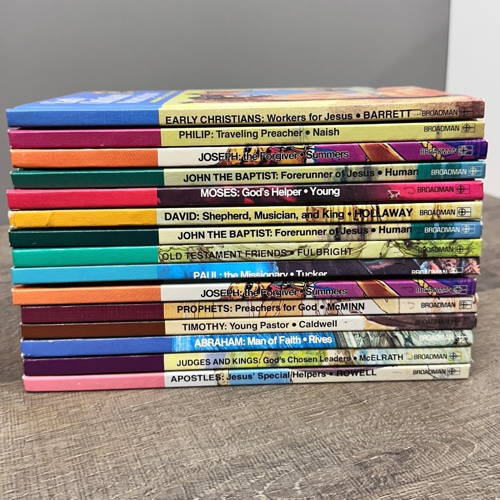 Lot of 15 Vintage 1970s Broadman Press Biblearn Childrens Bible Hardcover Books